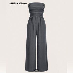 Strapless grey Jumpsuit
